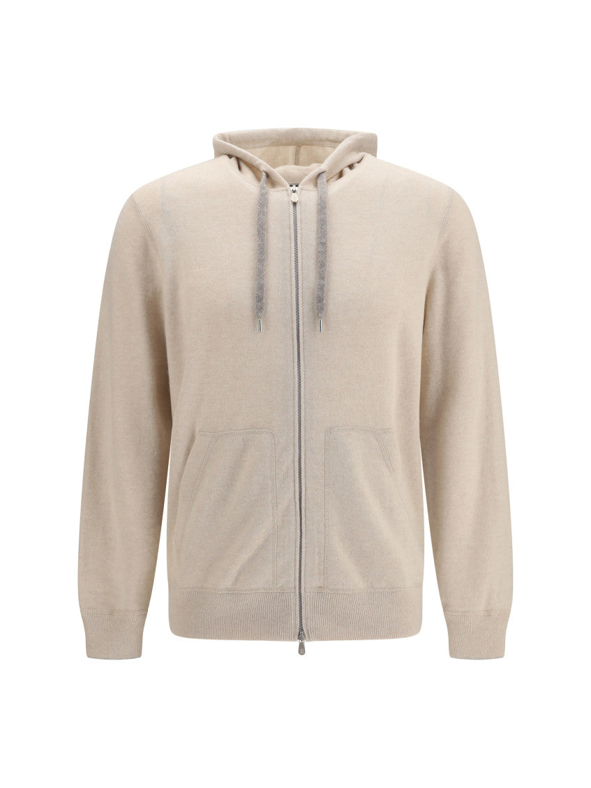 Beige Zip-Up Hoodie 1
