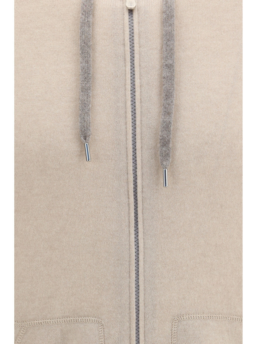 Beige Zip-Up Hoodie 3