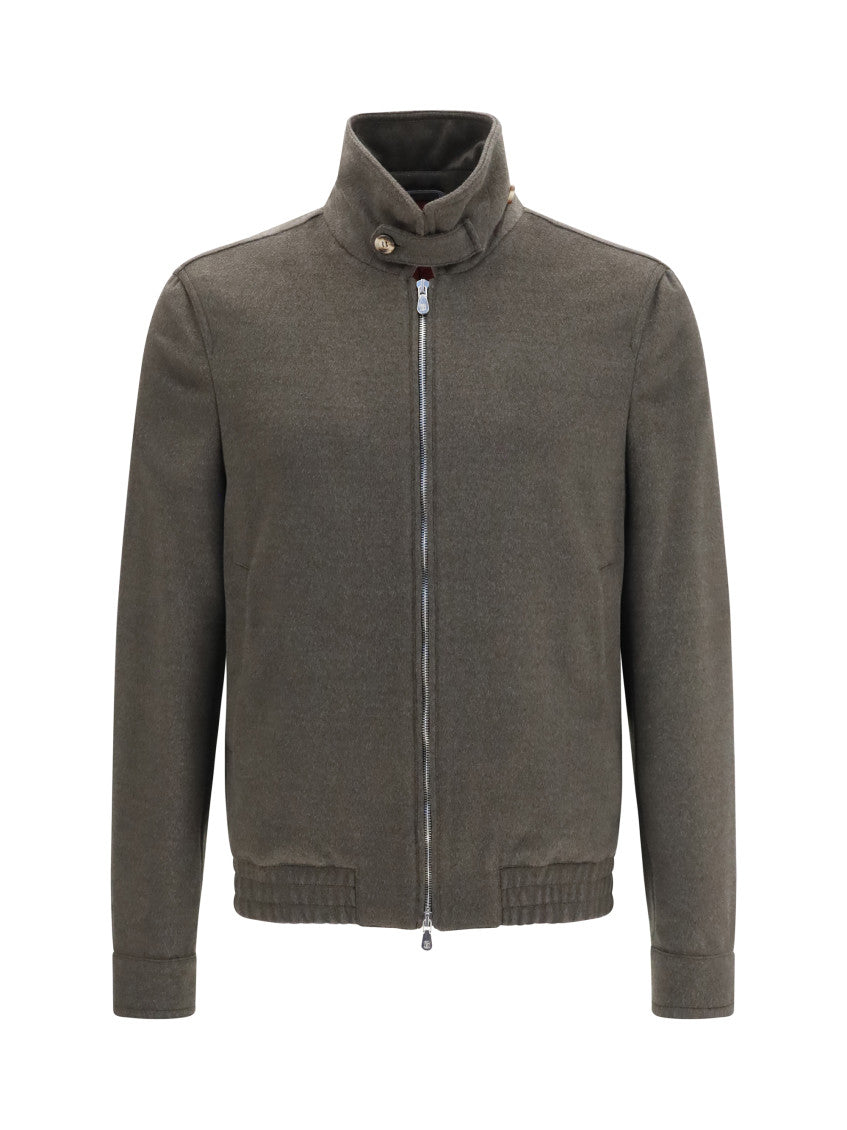 Grey Mock Collar Jacket 1