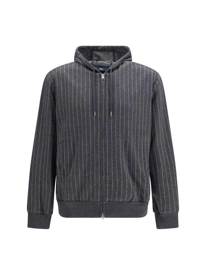 Dark Grey Relaxed Stripes Hoodie 1