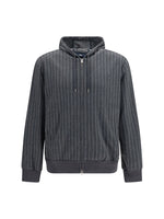 Dark Grey Relaxed Stripes Hoodie 1