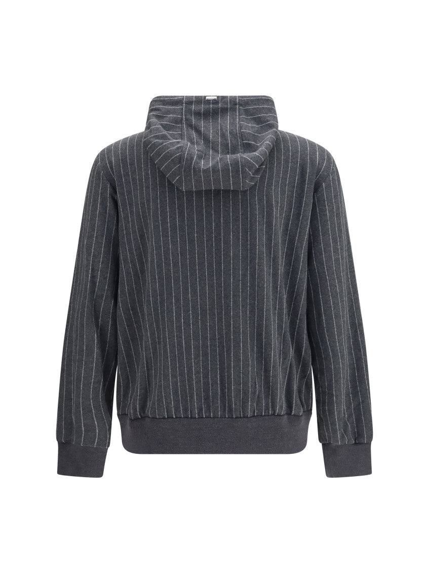 Dark Grey Relaxed Stripes Hoodie 2