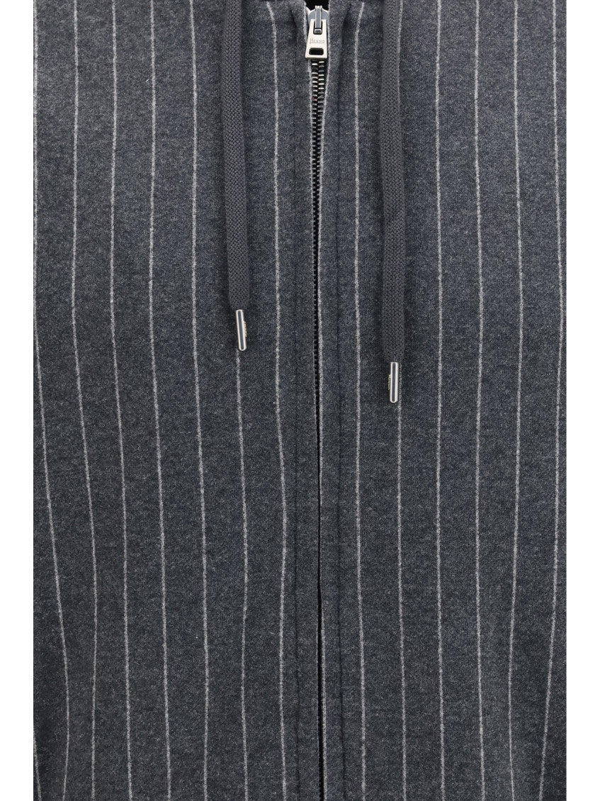 Dark Grey Relaxed Stripes Hoodie 3