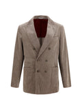 Taupe Peaked Lapel Blazers 1