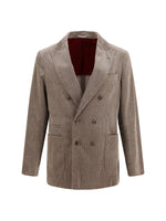 Taupe Peaked Lapel Blazers 1