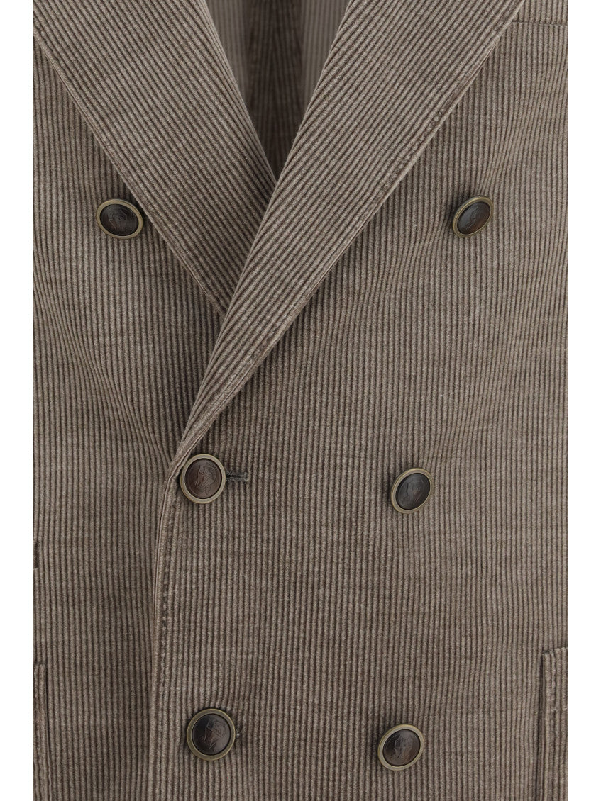 Taupe Peaked Lapel Blazers 3