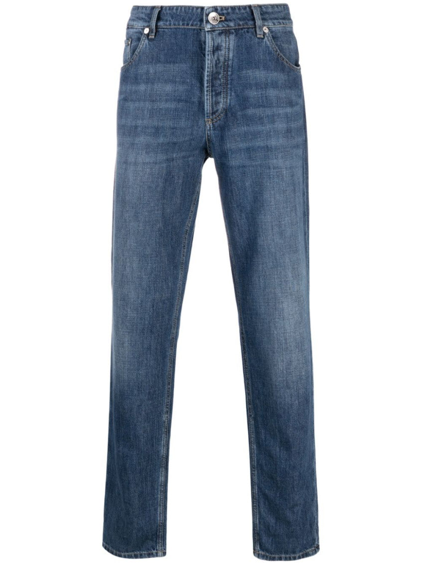 Blue Slim Mid Rise Jeans 1