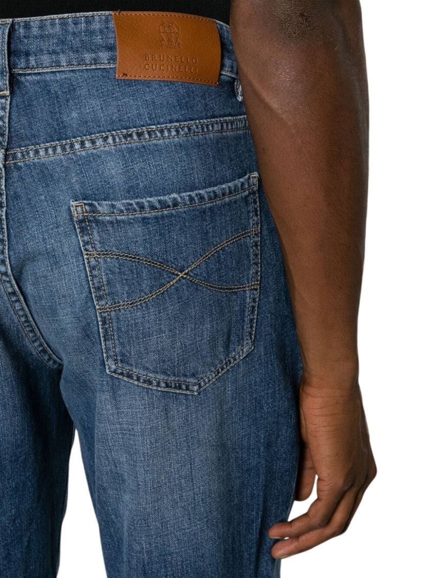 Blue Slim Mid Rise Jeans 3