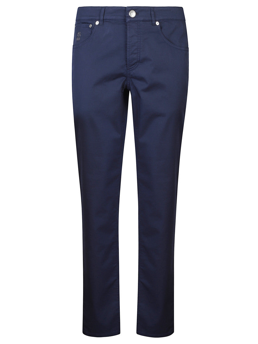 Blue Flat Front Trousers 1