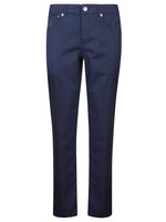 Blue Flat Front Trousers 1