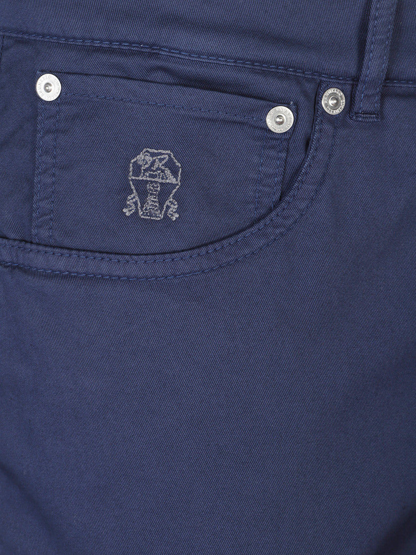 Blue Flat Front Trousers 3