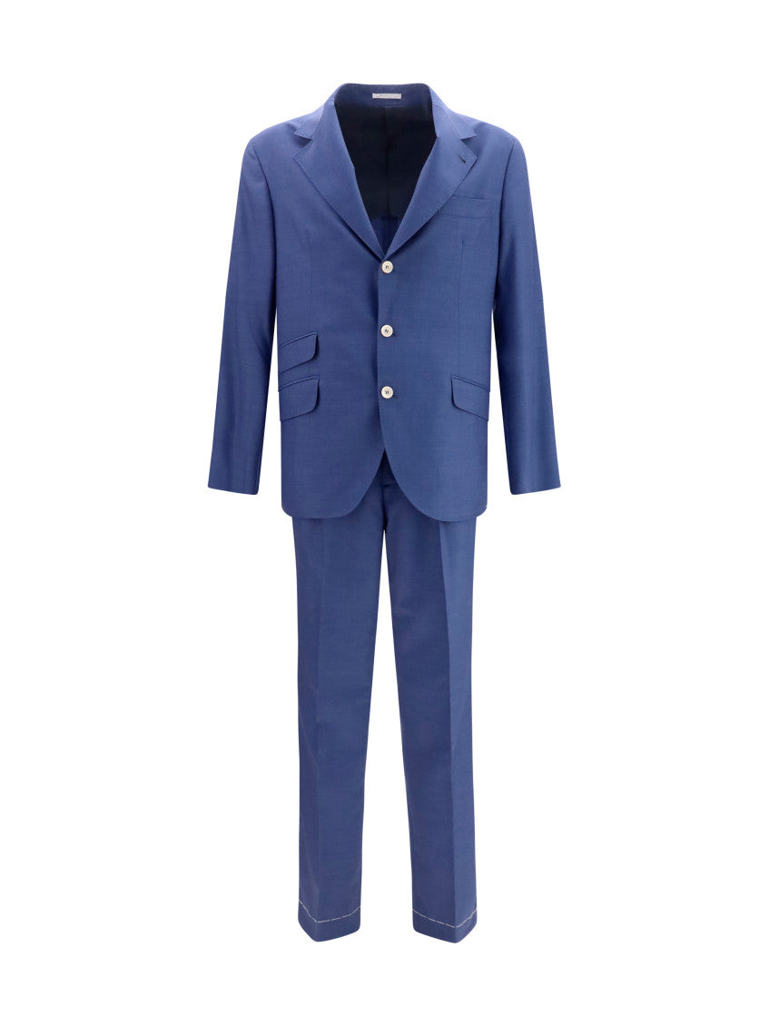 Blue Notched Lapel Suit 1