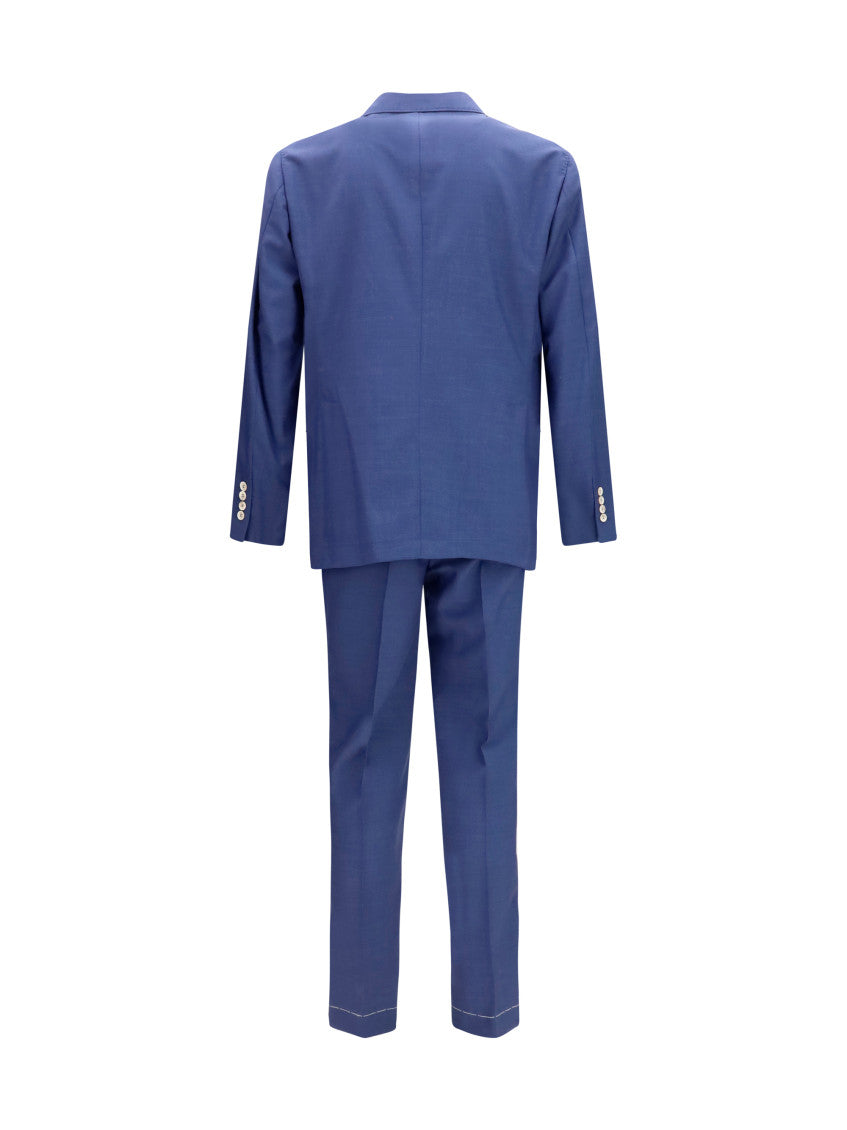 Blue Notched Lapel Suit 2