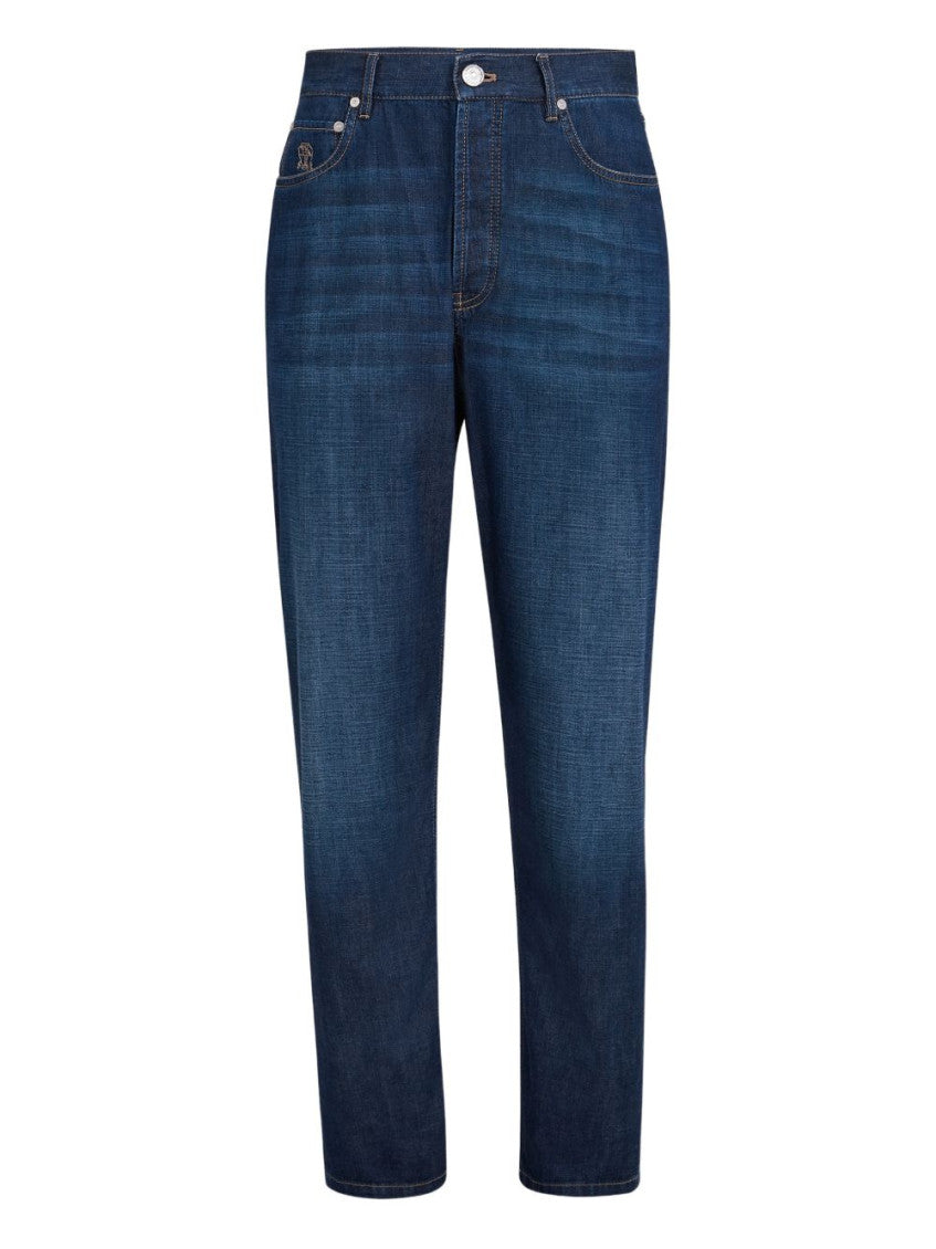 Blue Mid Rise Jeans 1