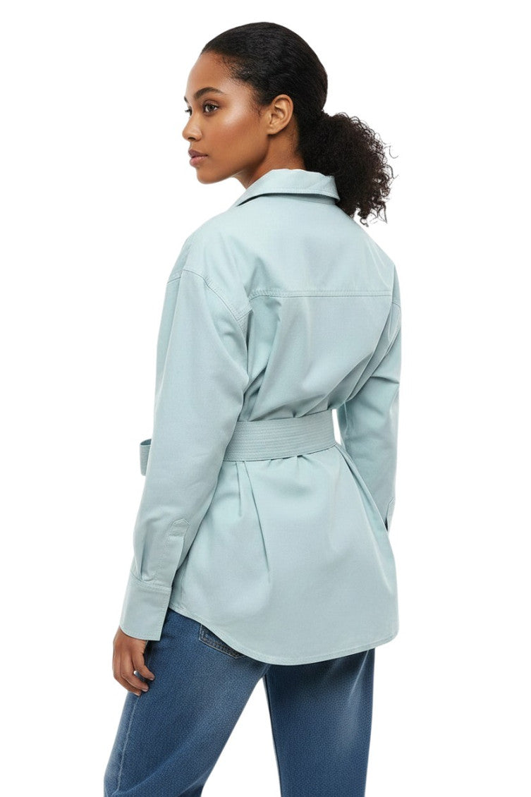 Sky Blue Relaxed Solid Shirt 2