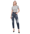 Blue Tapered High Rise Jeans 1