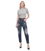 Blue Tapered High Rise Jeans 1