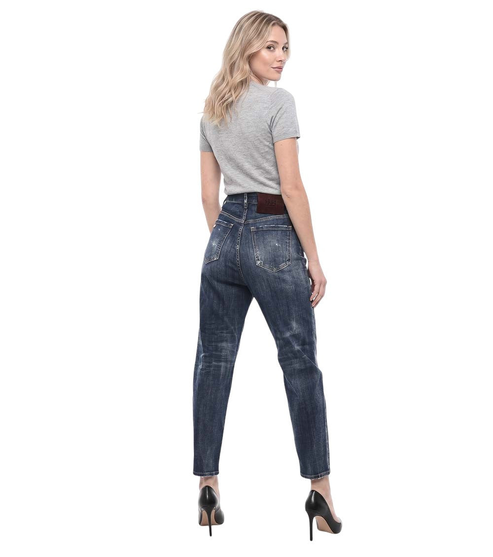 Blue Tapered High Rise Jeans 2