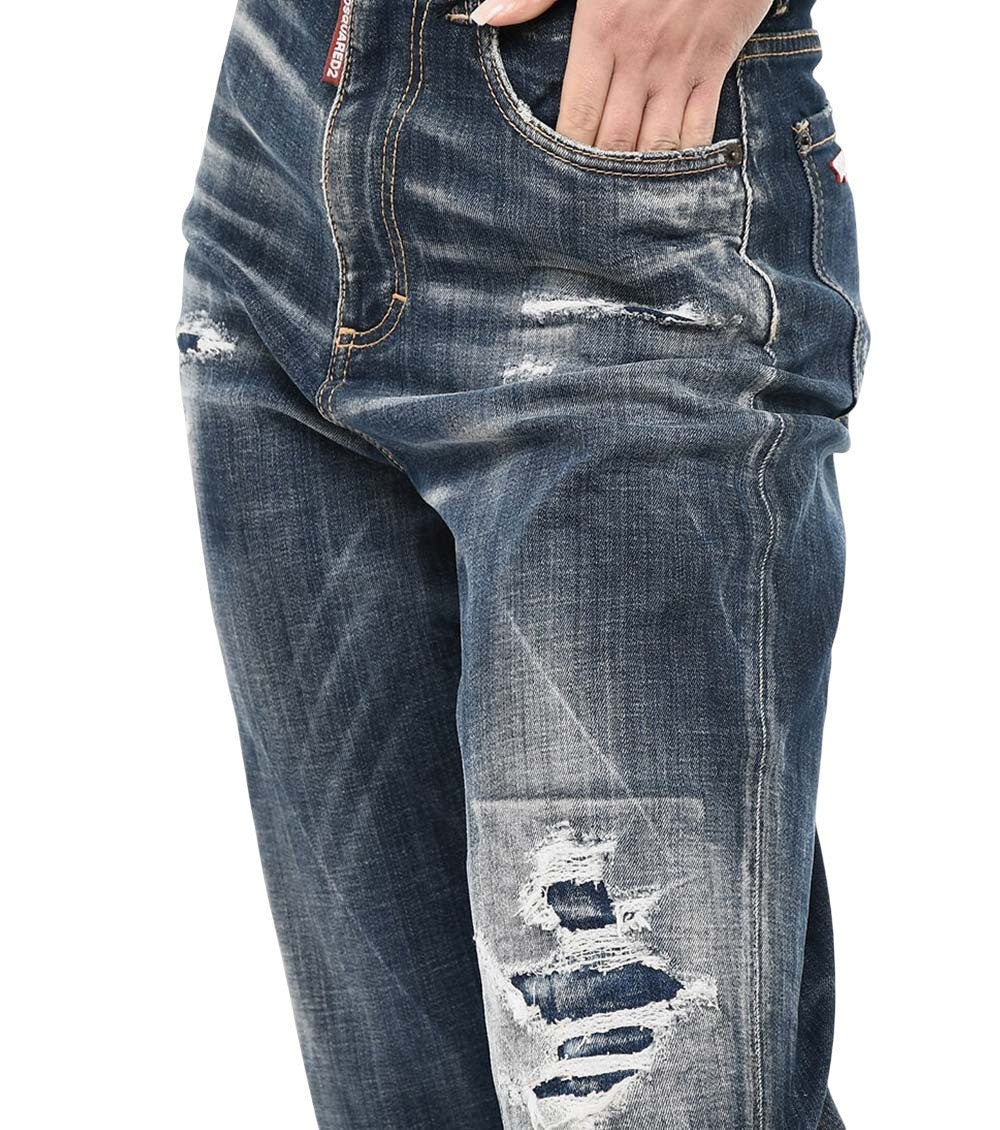 Blue Tapered High Rise Jeans 3