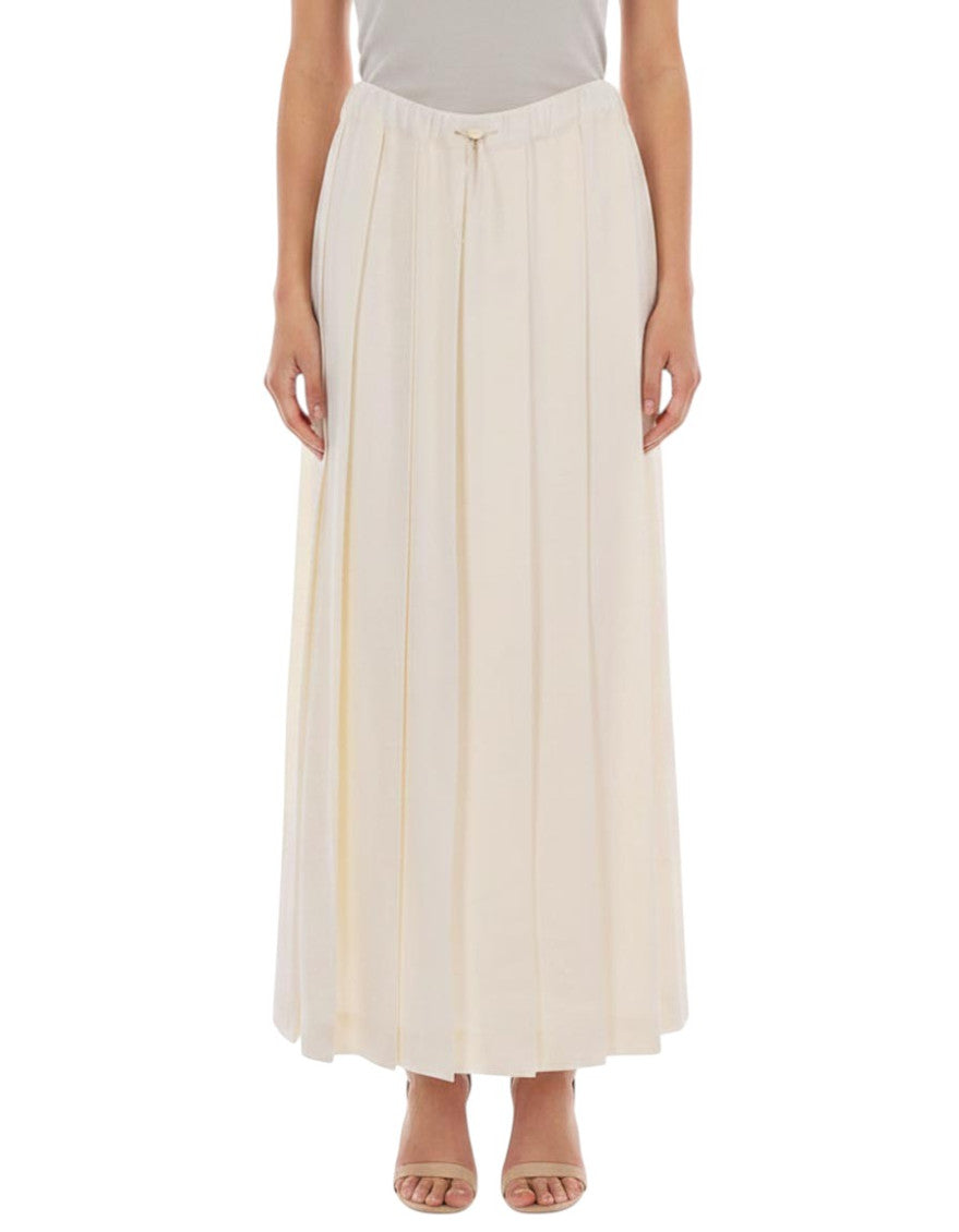 Off White Pleated Midi Skirt 1