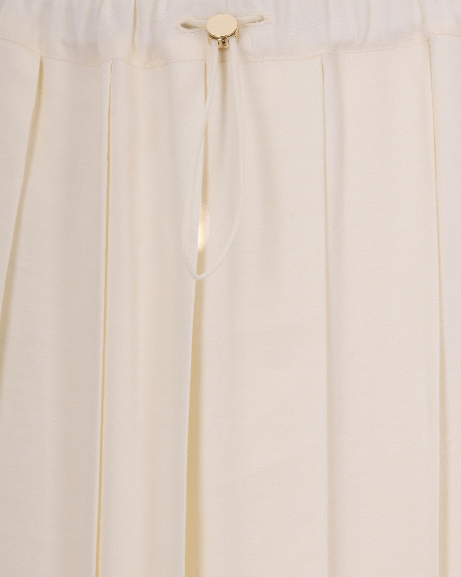 Off White Pleated Midi Skirt 3