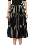 Black Printed Midi Skirt 1