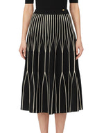 Black Printed Midi Skirt 1