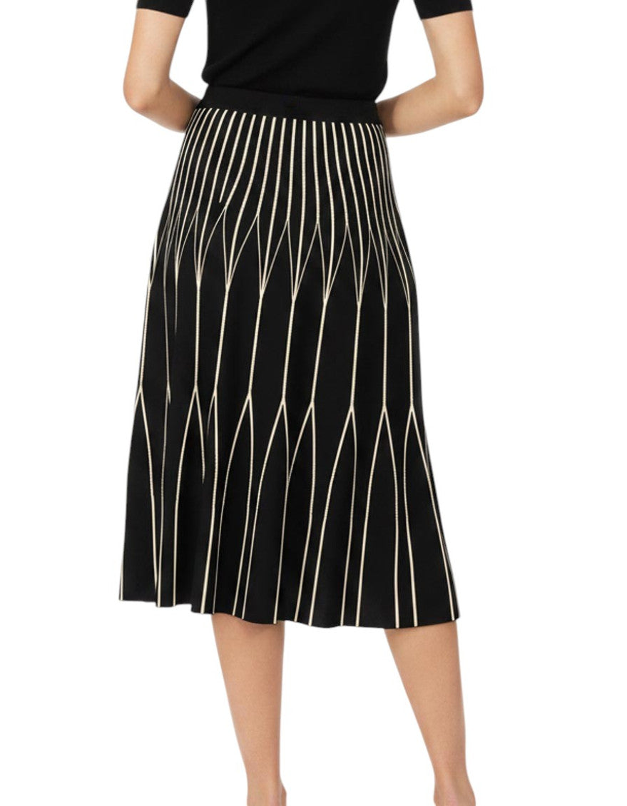 Black Printed Midi Skirt 2