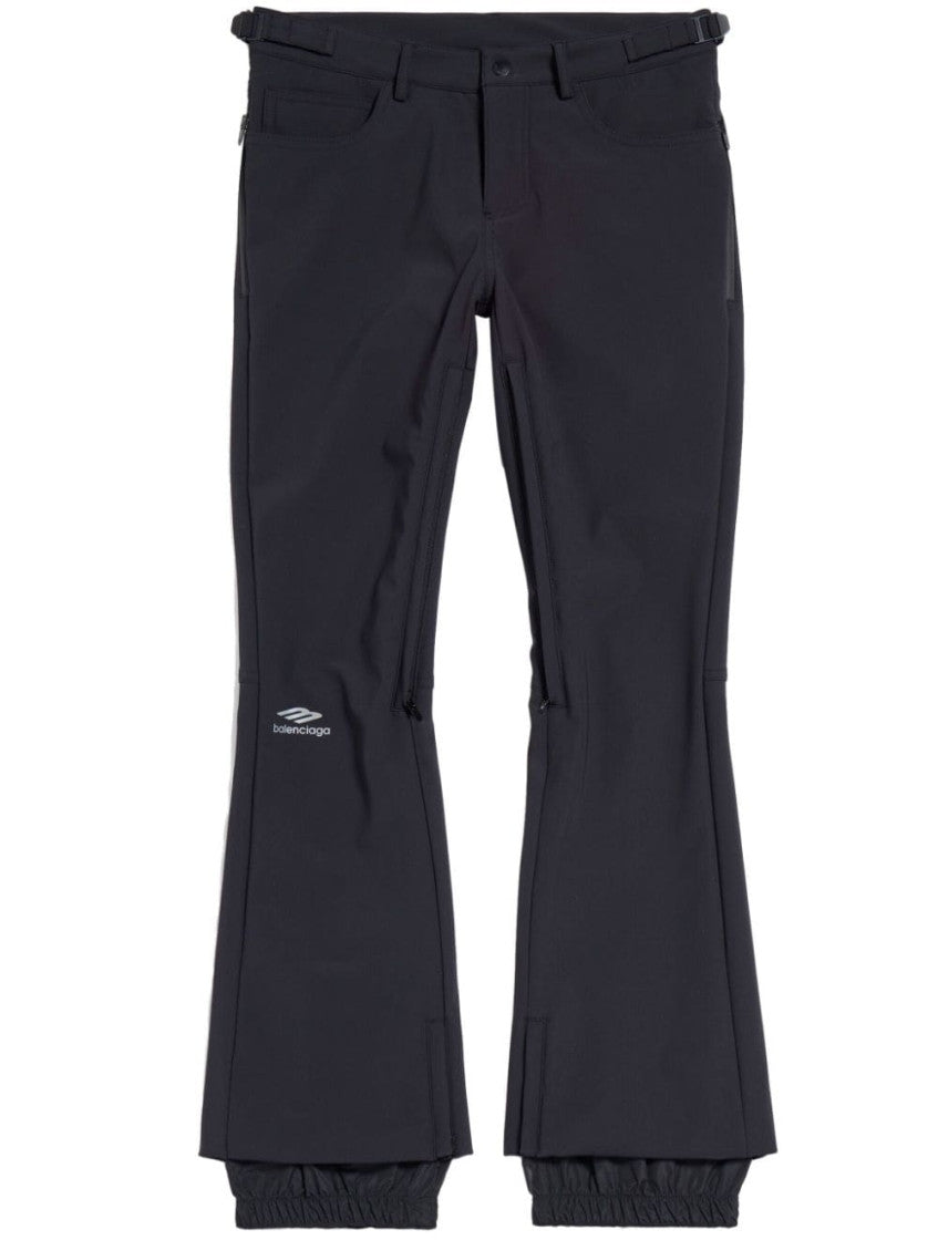 Black Flared Flat Front Pant 1