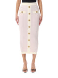 Light Pink Textured Midi Skirt 1