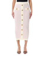 Light Pink Textured Midi Skirt 1