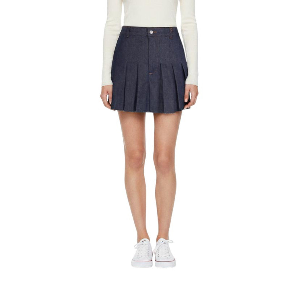 Blue Pleated Mini Skirt 1