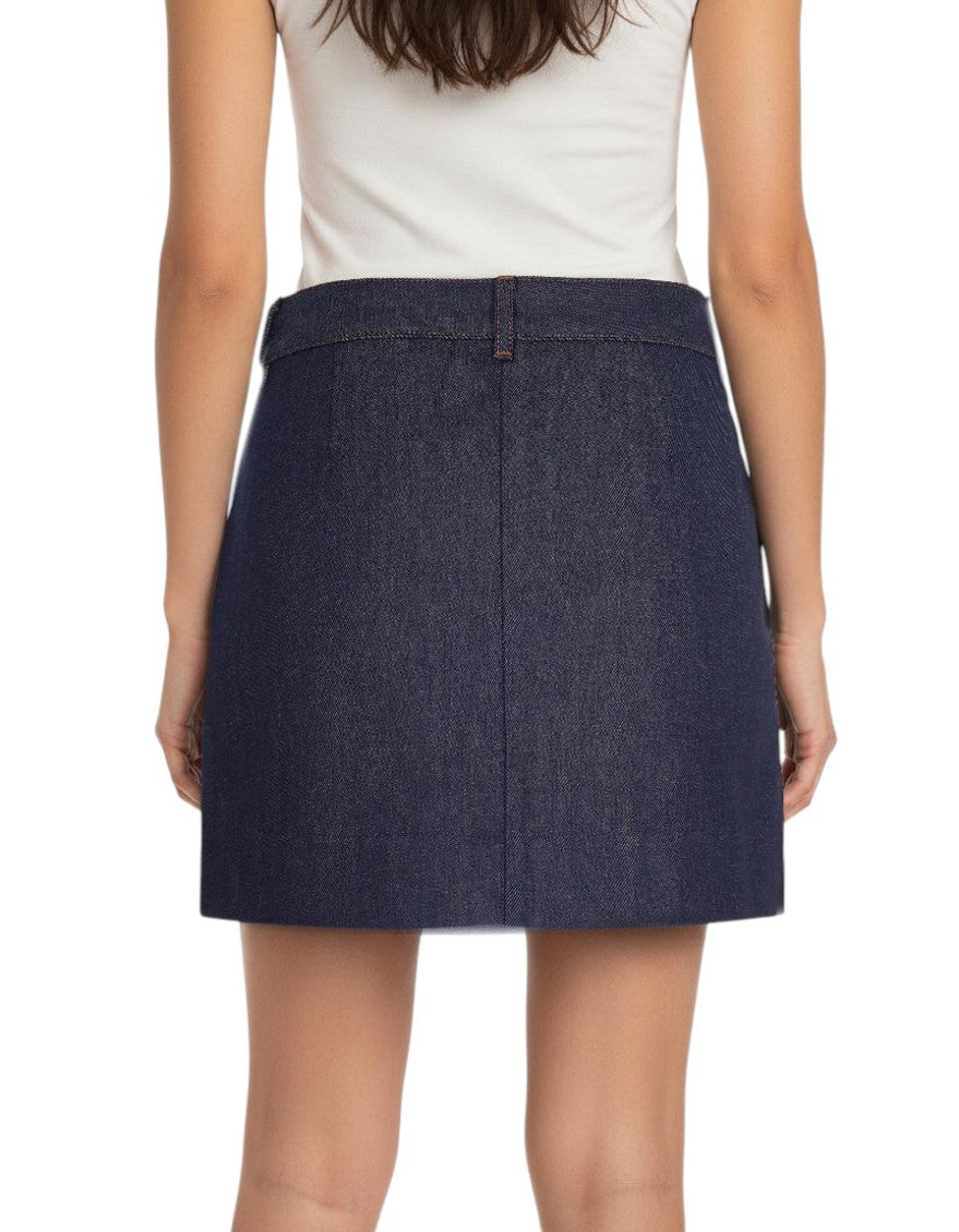 Blue Pleated Mini Skirt 2