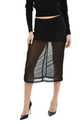 Black Solid Midi Skirt 1