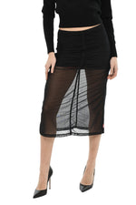 Black Solid Midi Skirt 1