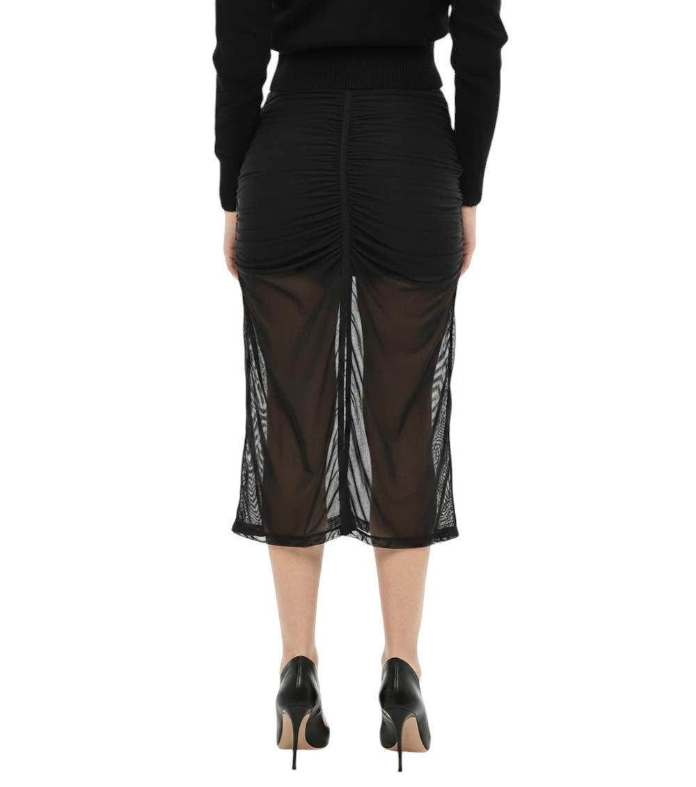 Black Solid Midi Skirt 3