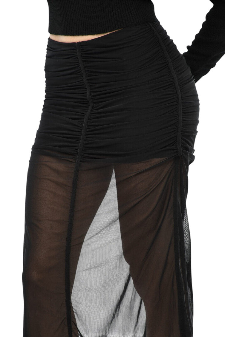 Black Solid Midi Skirt 4