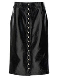 Black Solid Midi Skirt 1