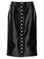 Black Solid Midi Skirt 1