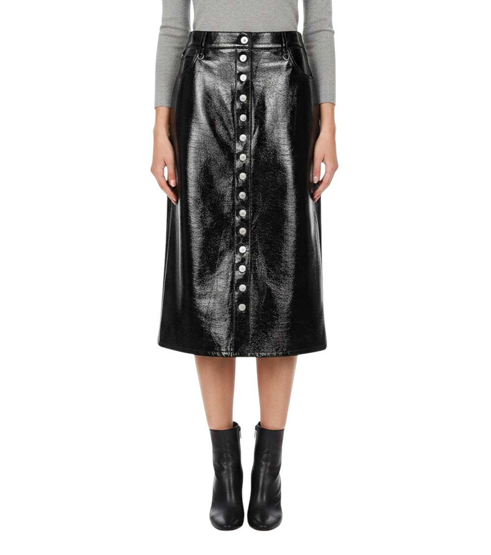 Black Solid Midi Skirt 3