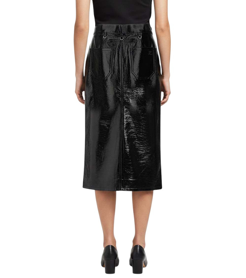 Black Solid Midi Skirt 4