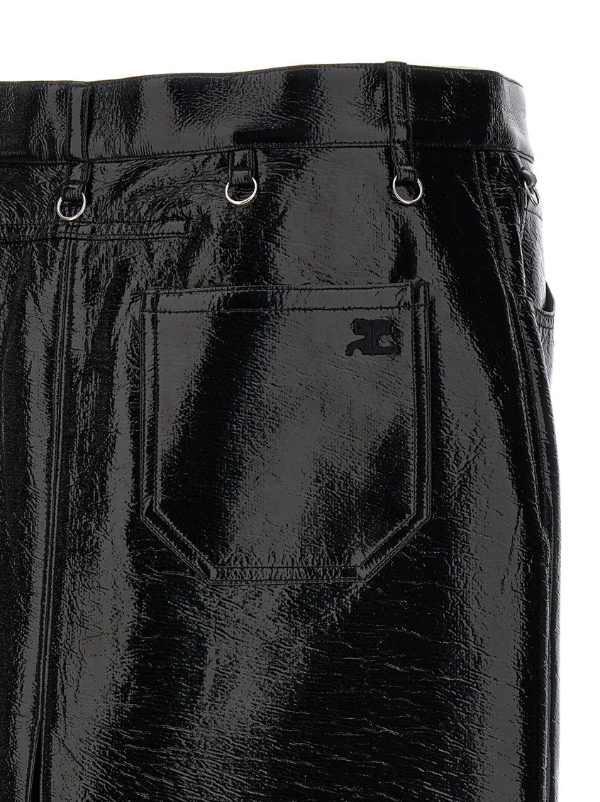 Black Solid Midi Skirt 6