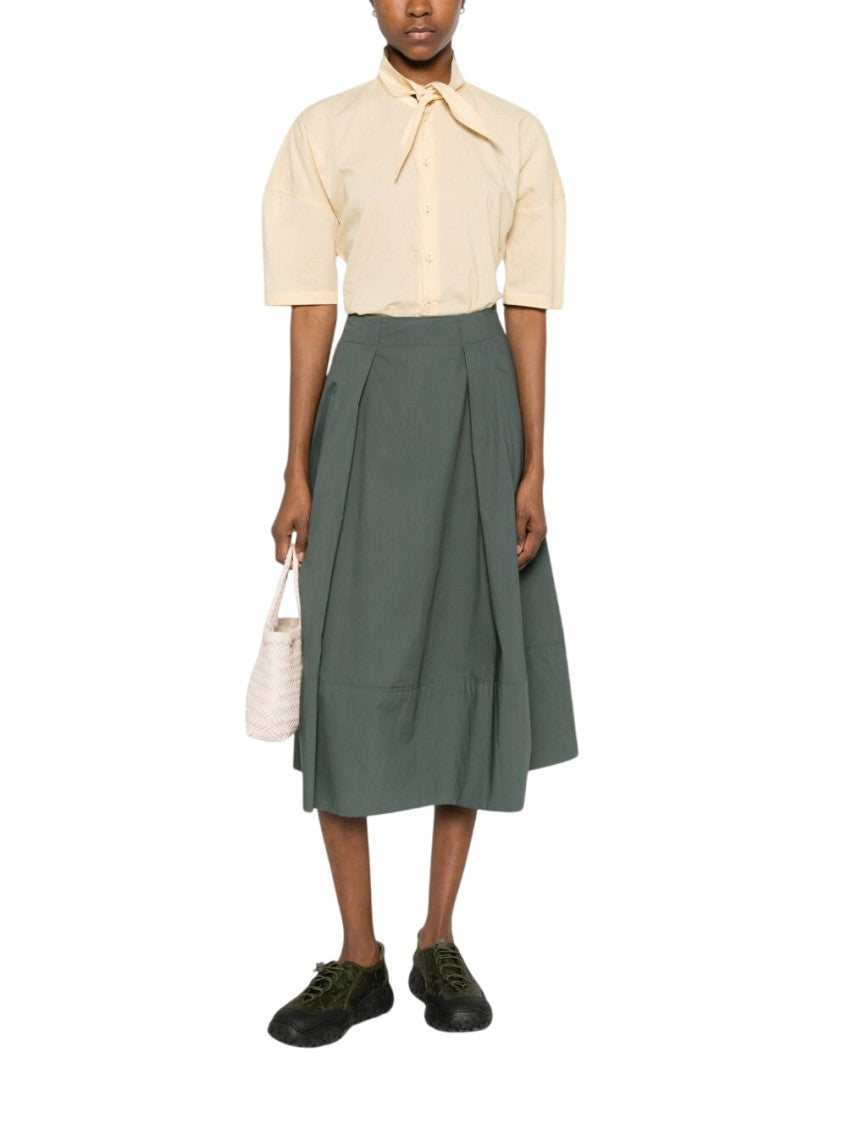 Green Pleated Midi Skirt 2