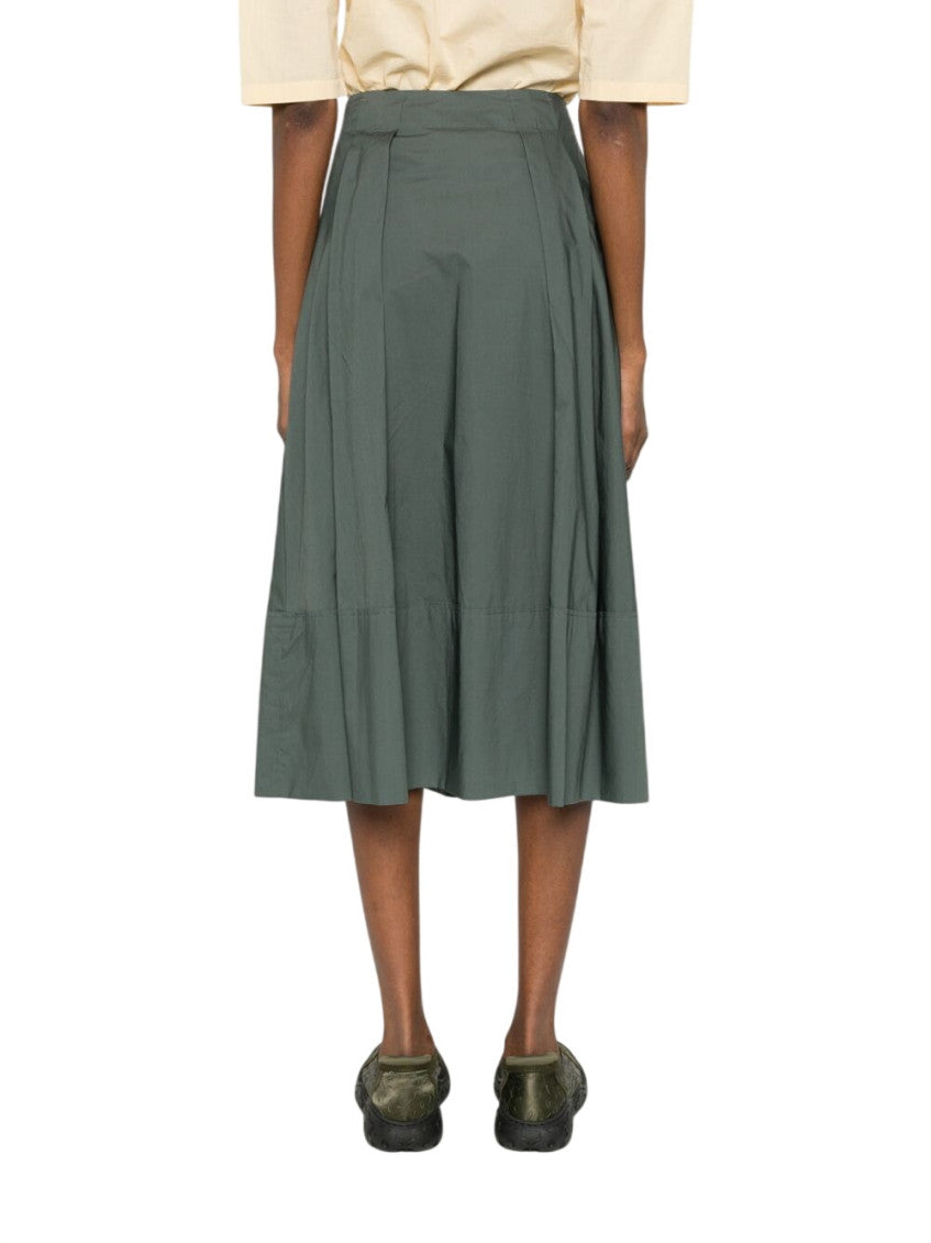 Green Pleated Midi Skirt 3