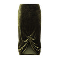 Green Solid Midi Skirt 1