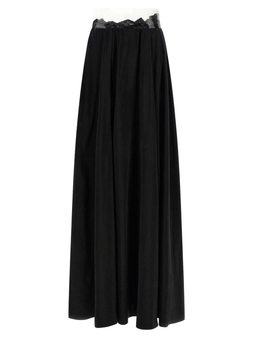 Black Solid Maxi Skirt 1