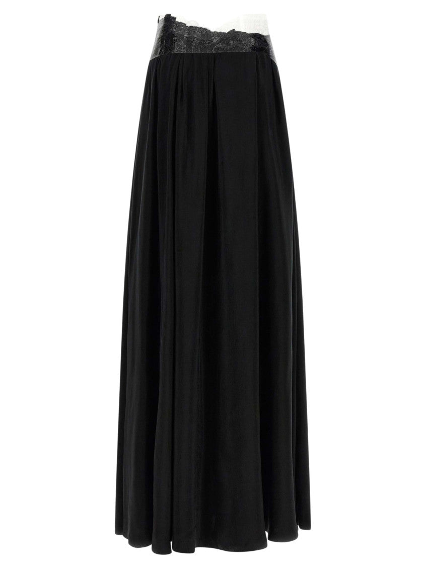Black Solid Maxi Skirt 2