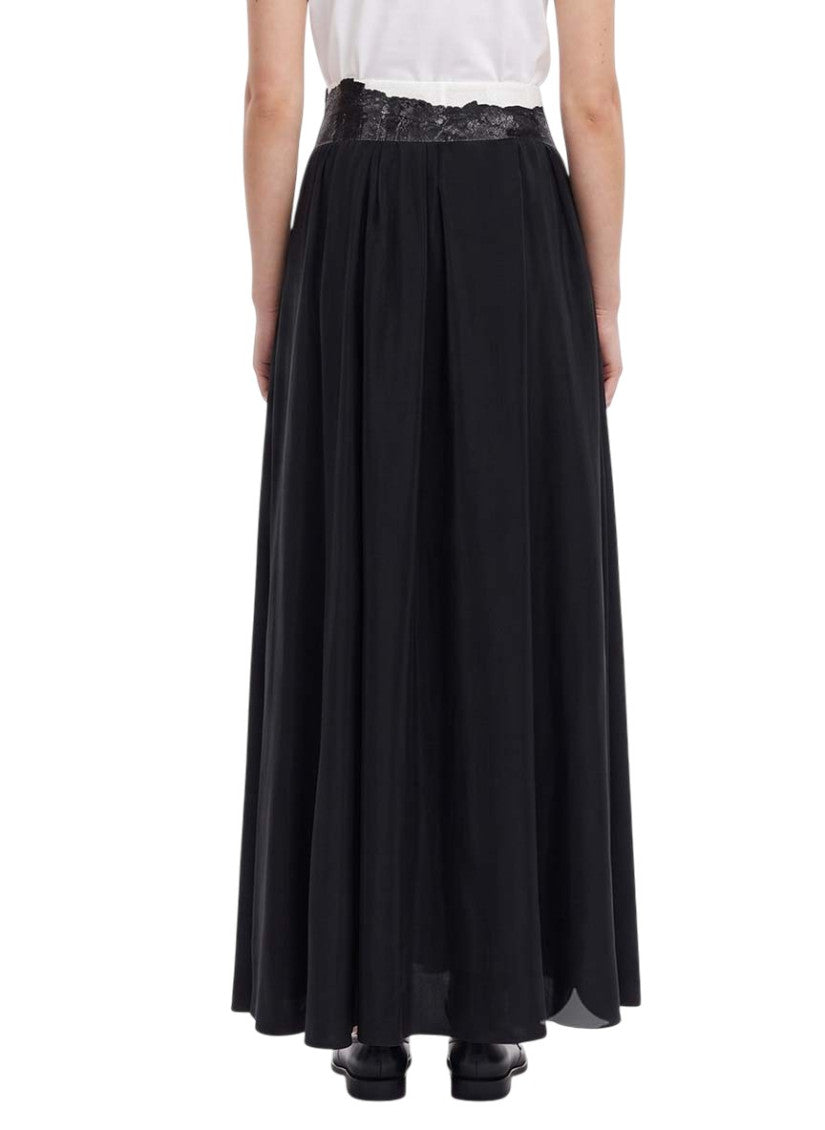 Black Solid Maxi Skirt 4