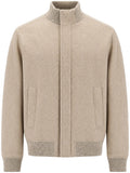Beige Mock Collar Jacket 1