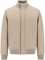 Beige Mock Collar Jacket 1